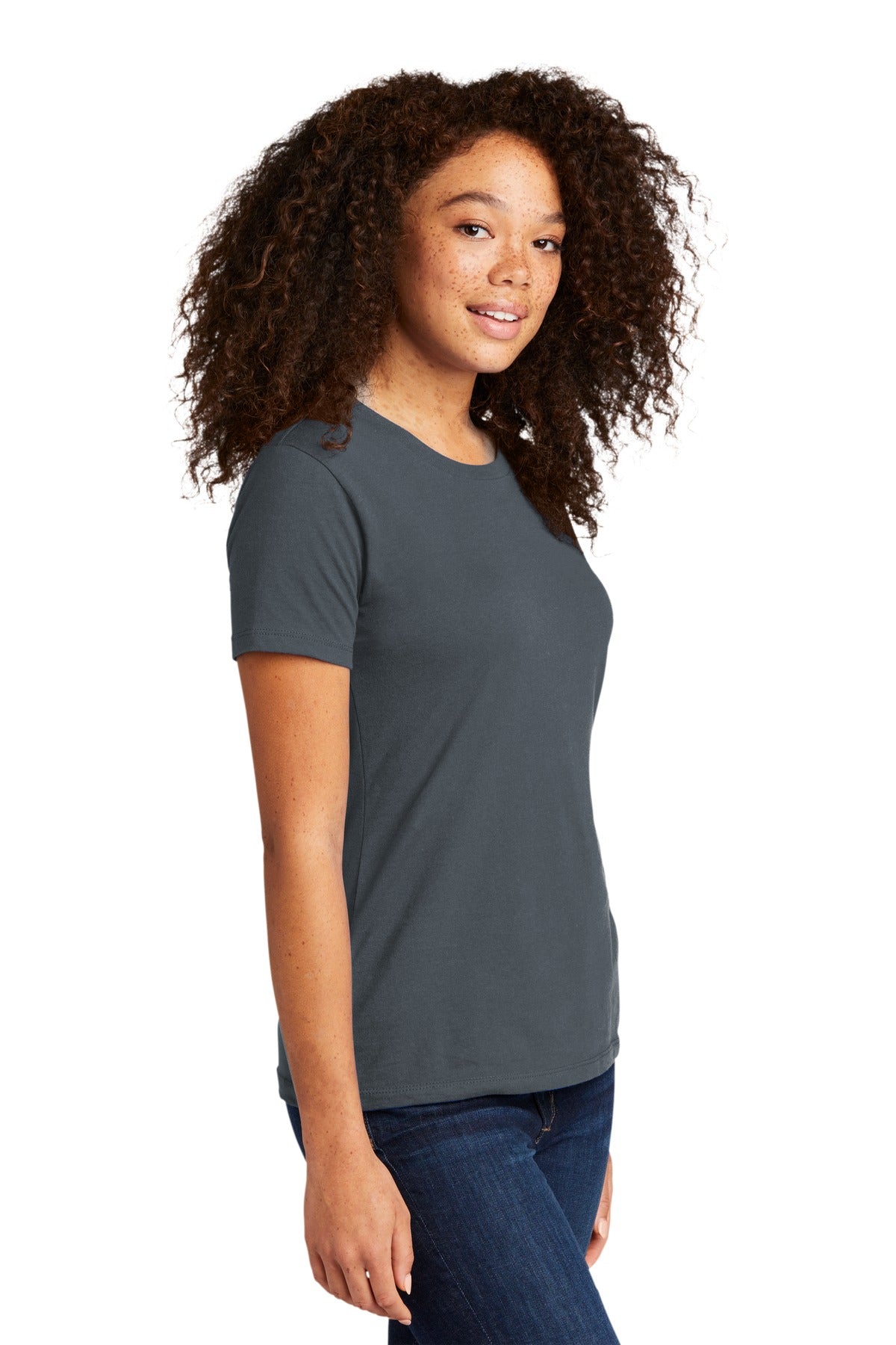 Next Level Apparel Women's Cotton Tee. NL3900 - Indigo - three_q