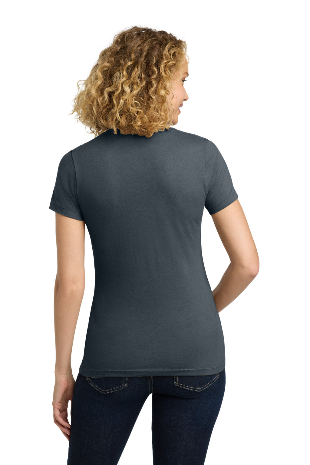 Next Level Apparel Women's Cotton Tee. NL3900 - Indigo - back