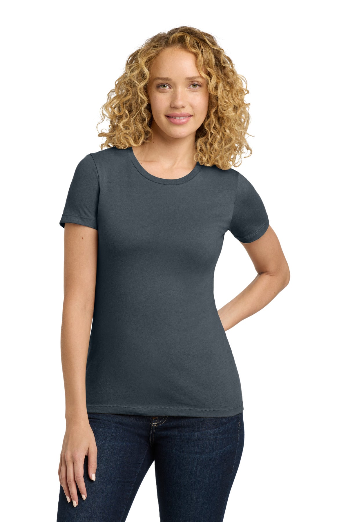 Next Level Apparel Women's Cotton Tee. NL3900 - Indigo - front