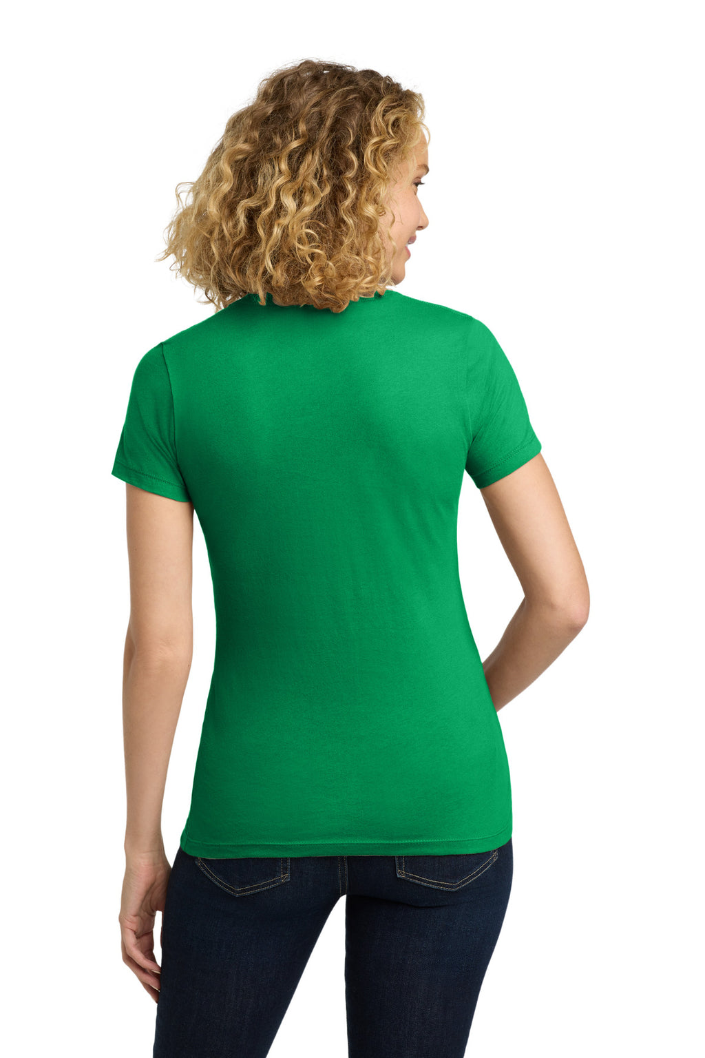 Next Level Apparel Women's Cotton Tee. NL3900 - Kelly Green - back