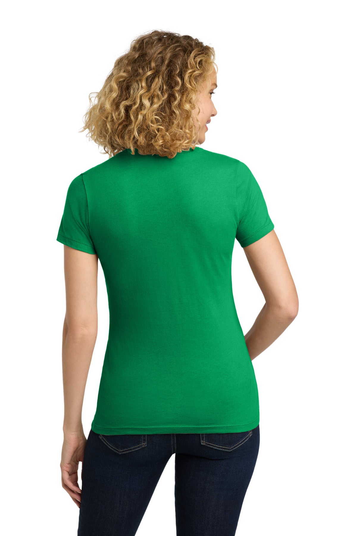 Next Level Apparel Women's Cotton Tee. NL3900 - Kelly Green - back
