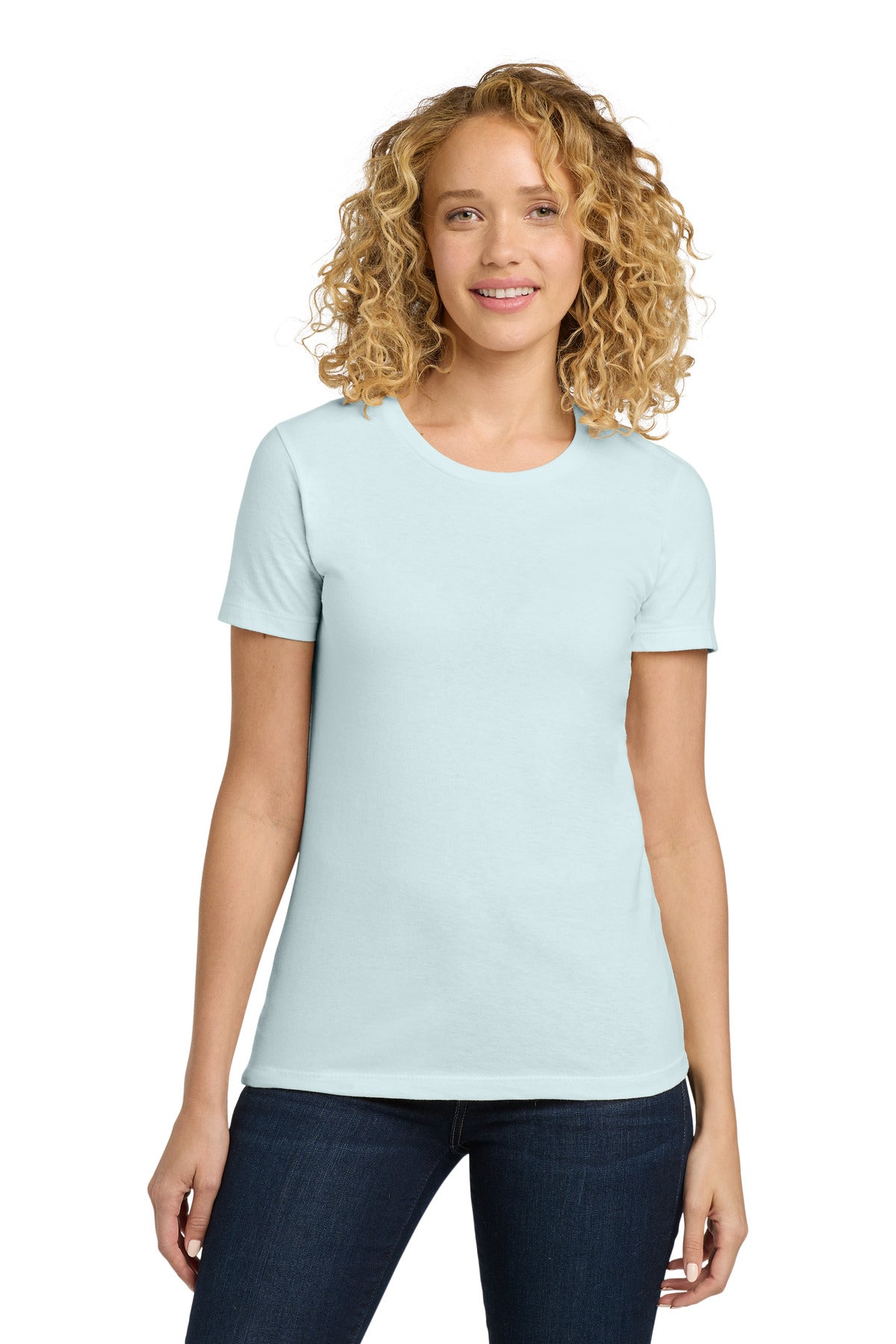 Next Level Apparel Women's Cotton Tee. NL3900 - Light Blue - front