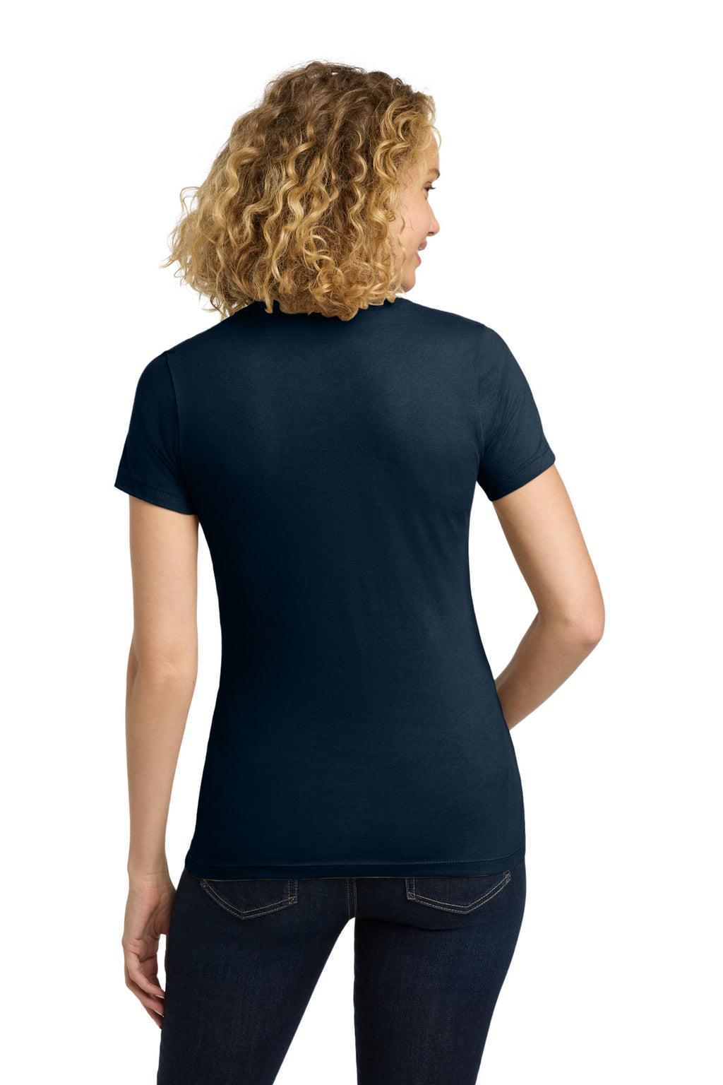 Next Level Apparel Women's Cotton Tee. NL3900 - Midnight Navy - back