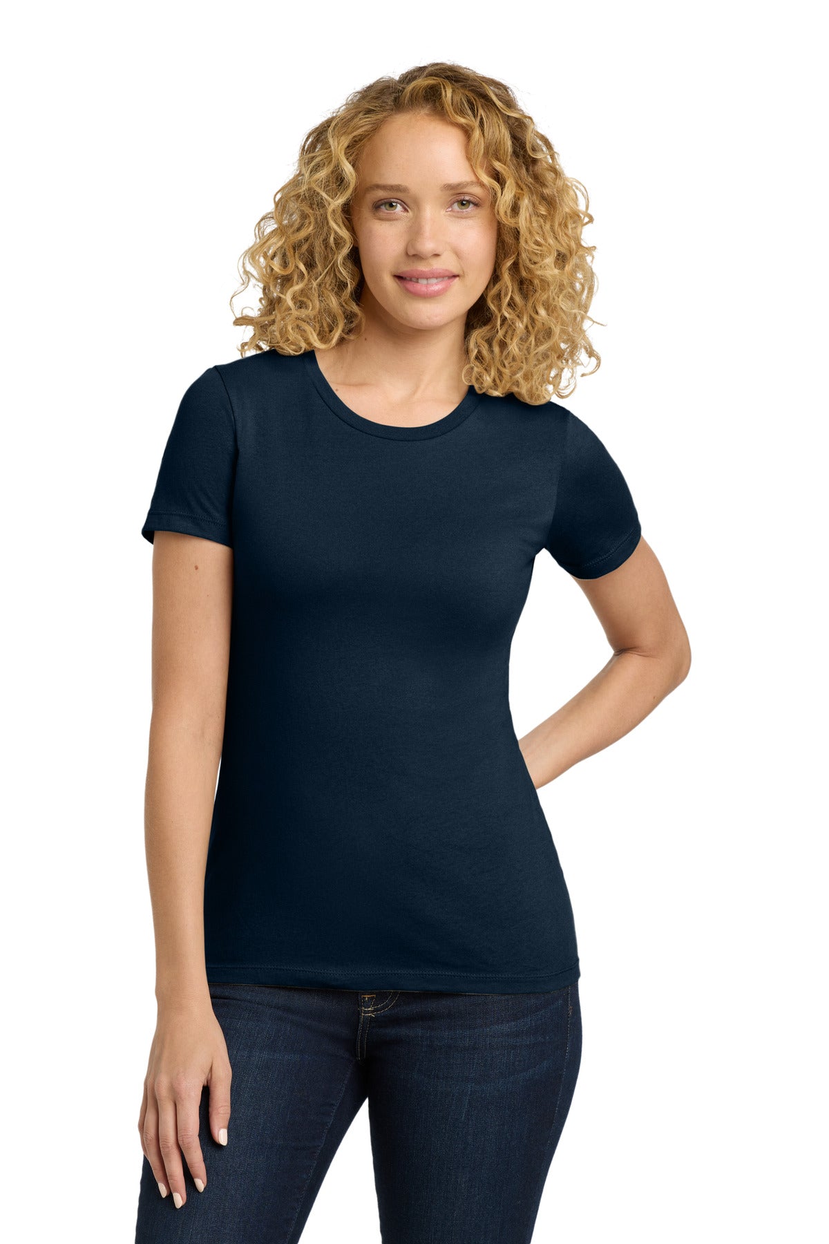 Next Level Apparel Women's Cotton Tee. NL3900 - Midnight Navy - front