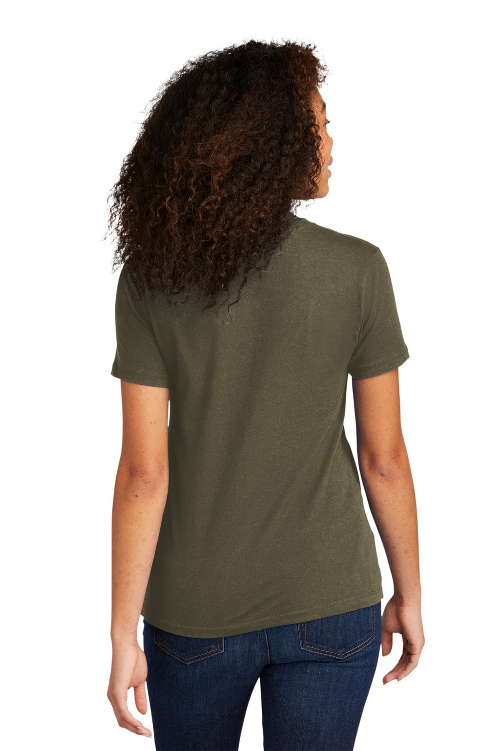 Next Level Apparel Women's Cotton Tee. NL3900 - Military Green - back