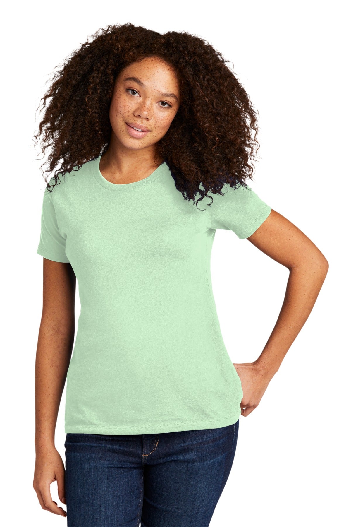 Next Level Apparel Women's Cotton Tee. NL3900 - Mint - front