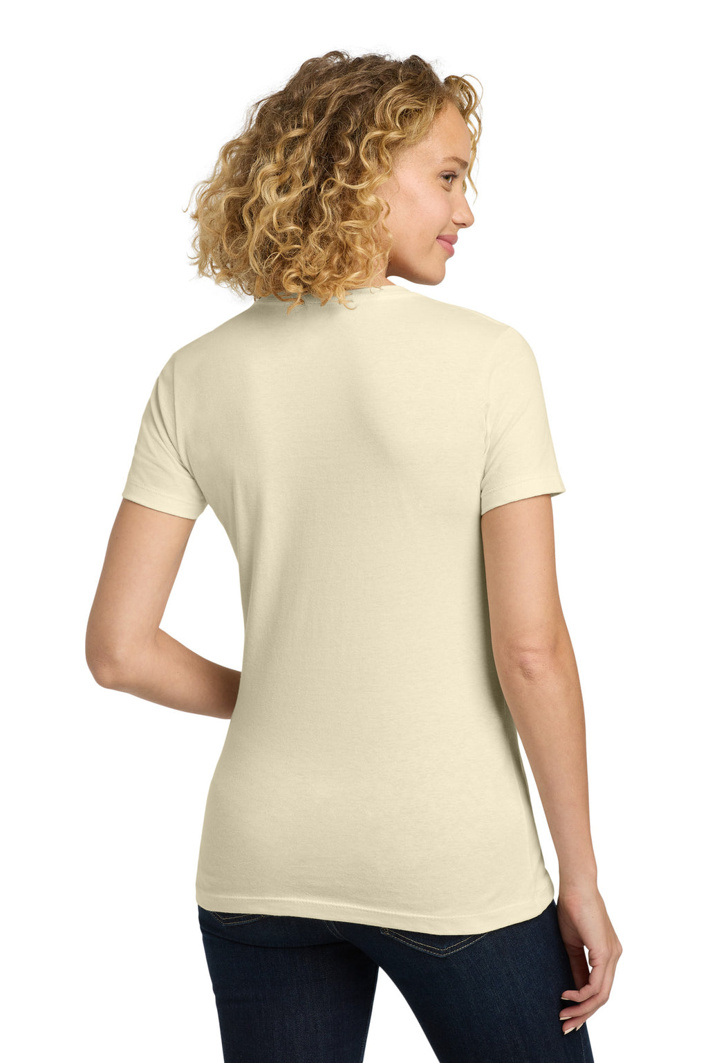 Next Level Apparel Women's Cotton Tee. NL3900 - Natural - back