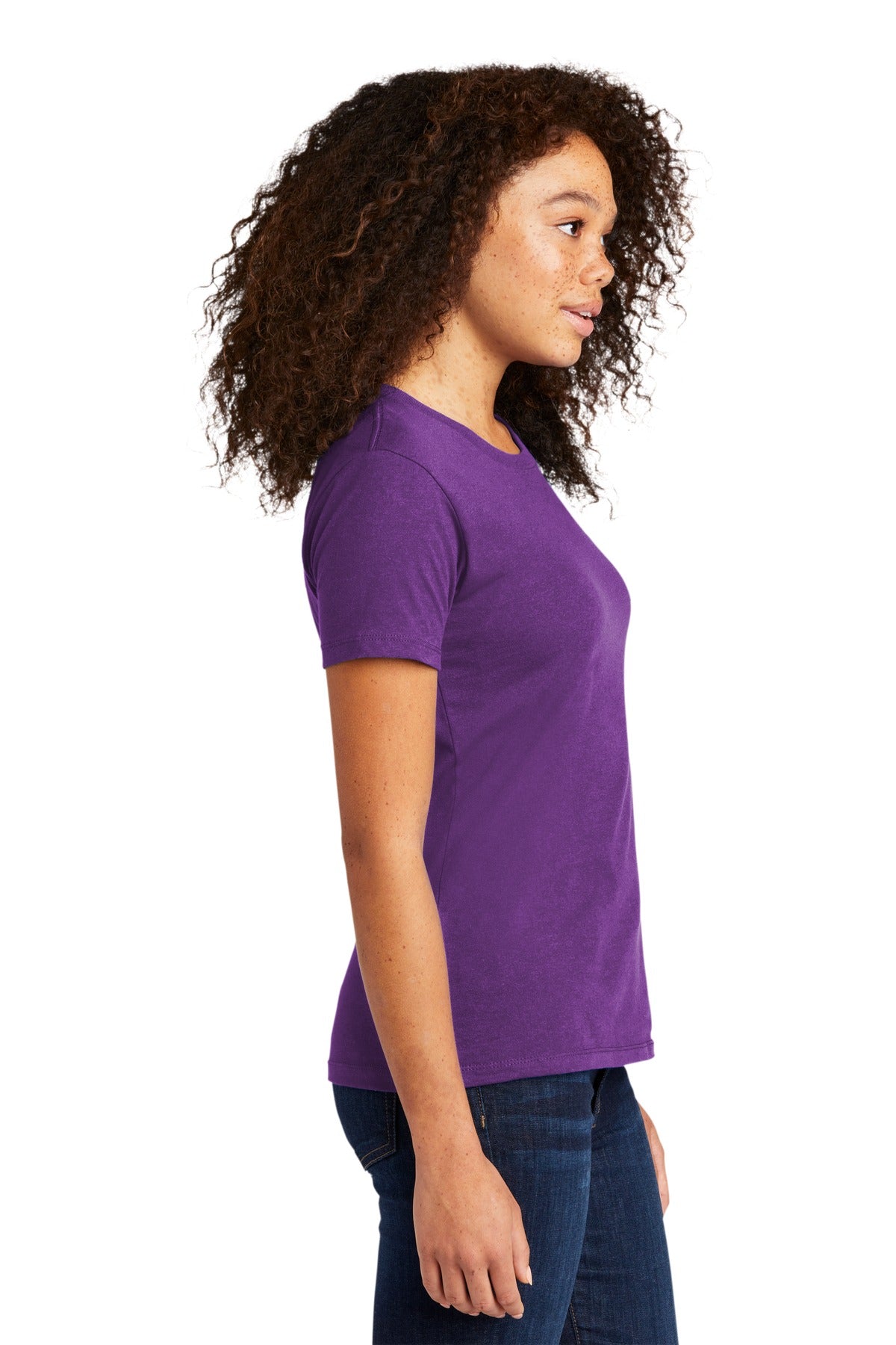 Next Level Apparel Women's Cotton Tee. NL3900 - Purple Berry - side