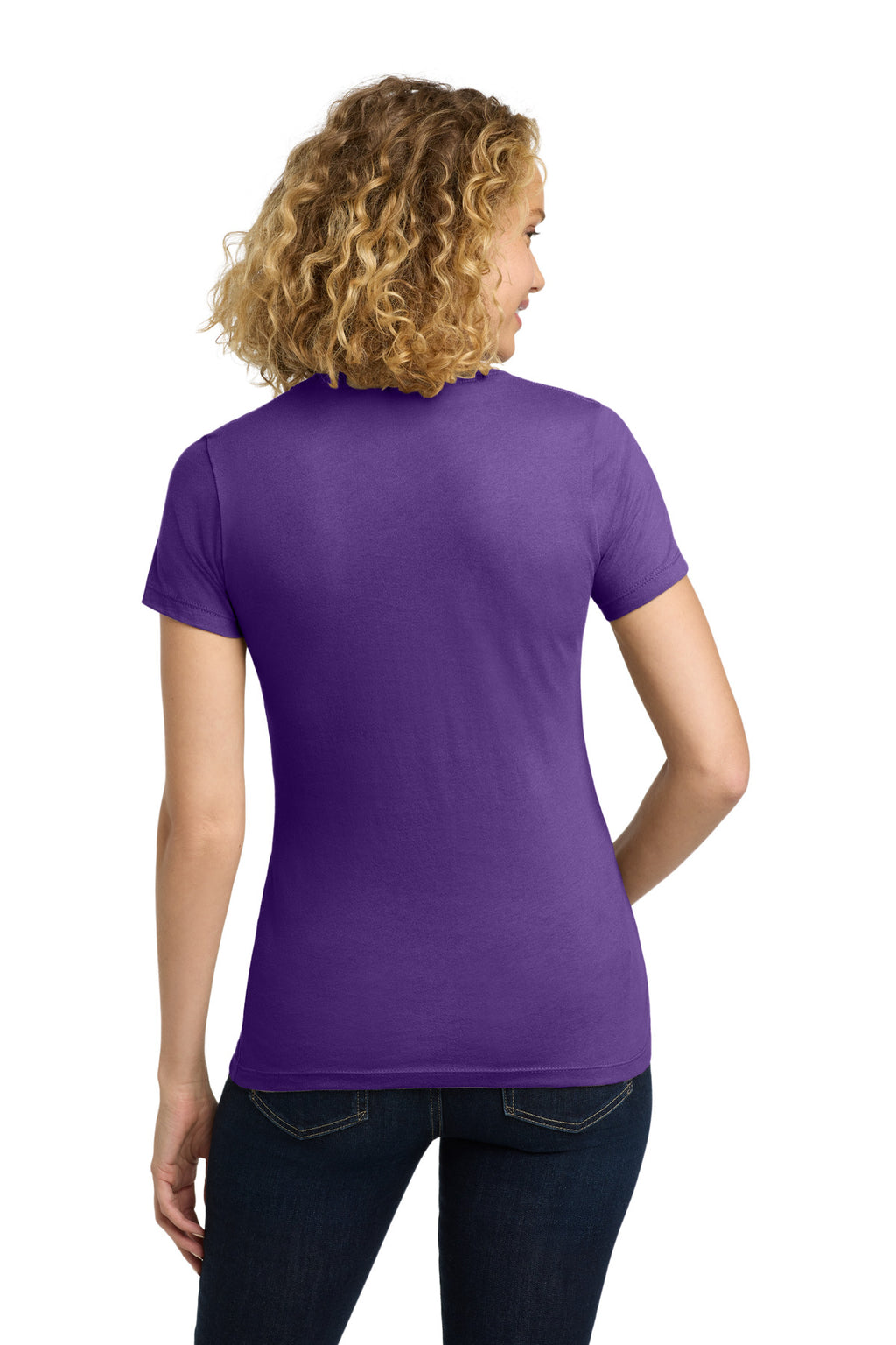 Next Level Apparel Women's Cotton Tee. NL3900 - Purple Rush - back