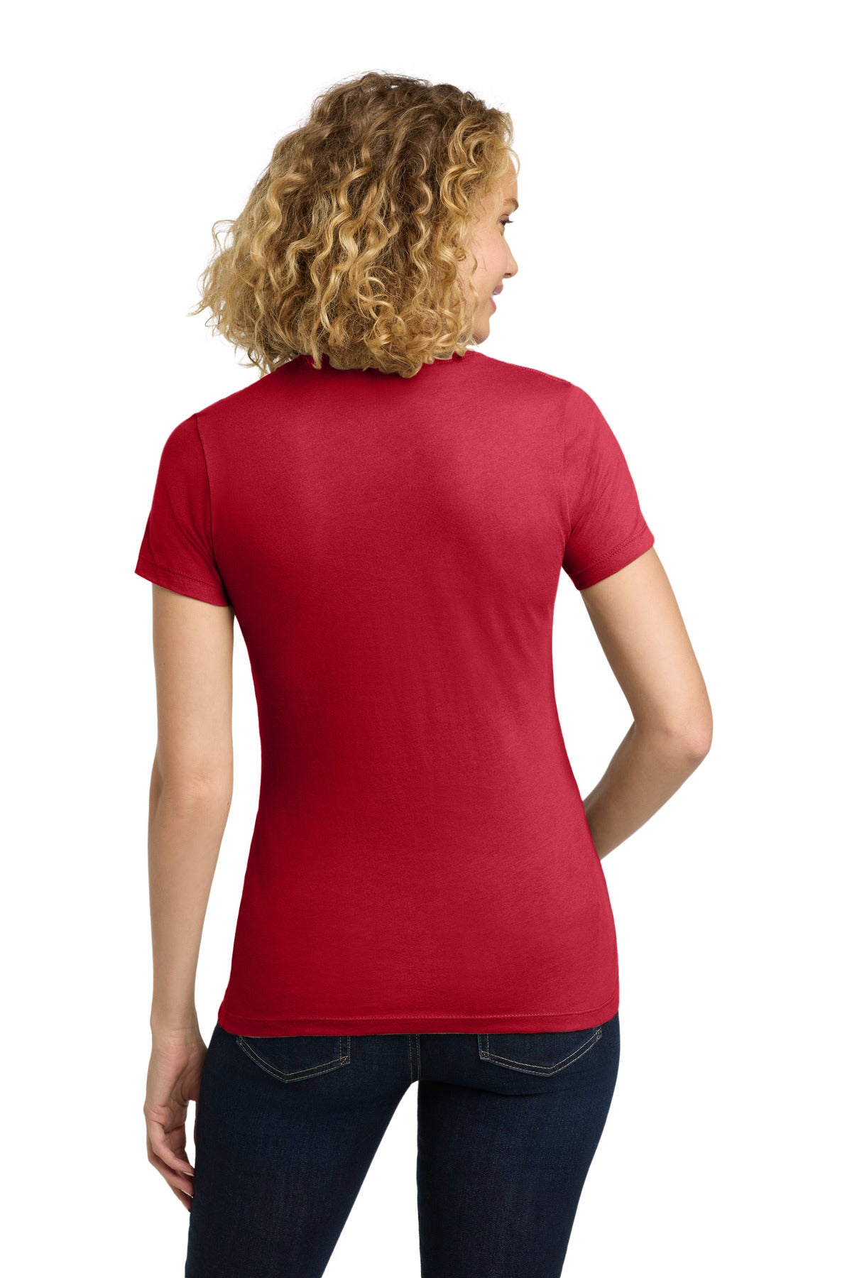 Next Level Apparel Women's Cotton Tee. NL3900 - Red - back