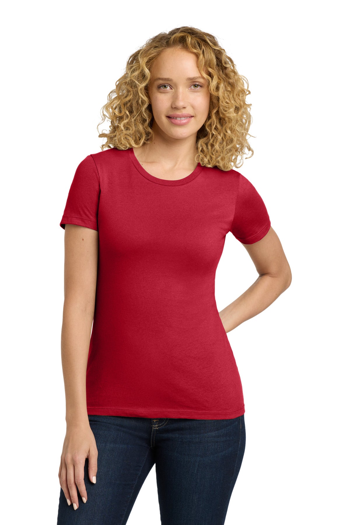 Next Level Apparel Women's Cotton Tee. NL3900 - Red - front