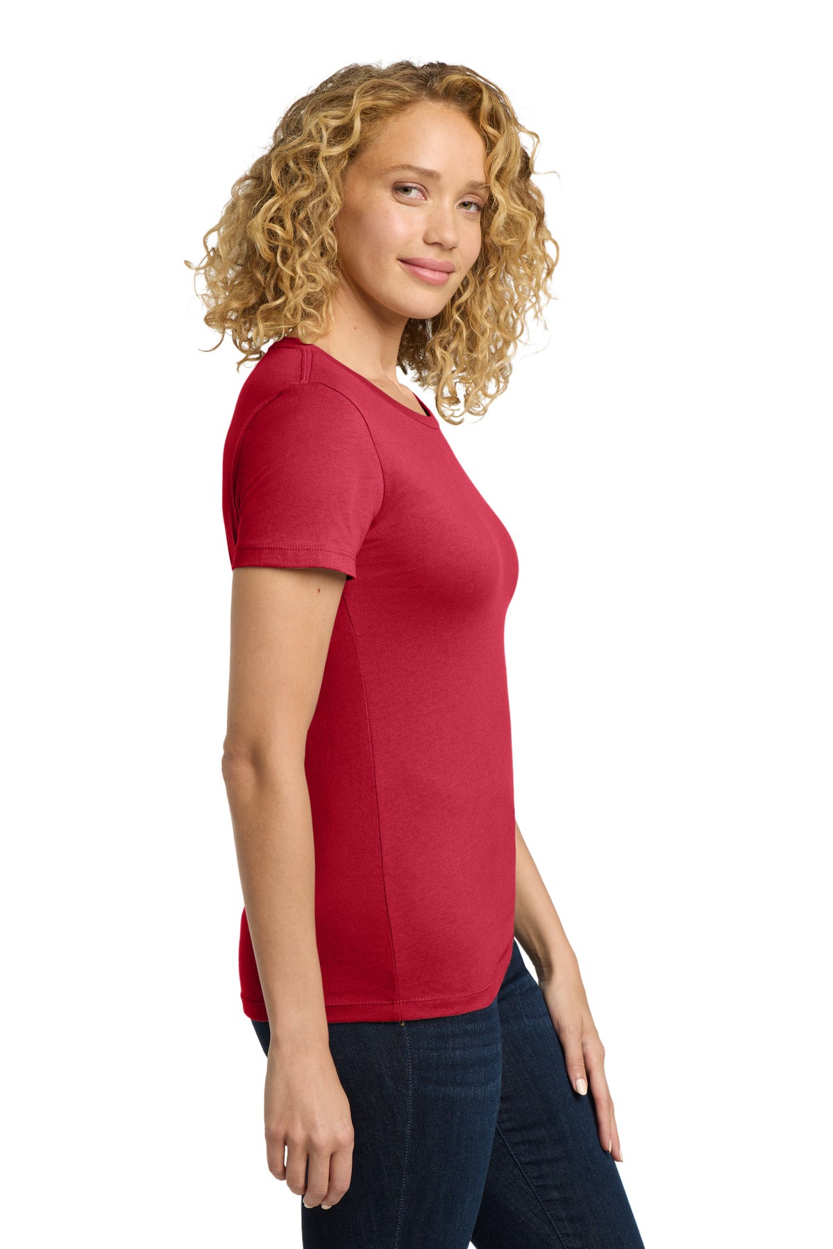 Next Level Apparel Women's Cotton Tee. NL3900 - Red - side