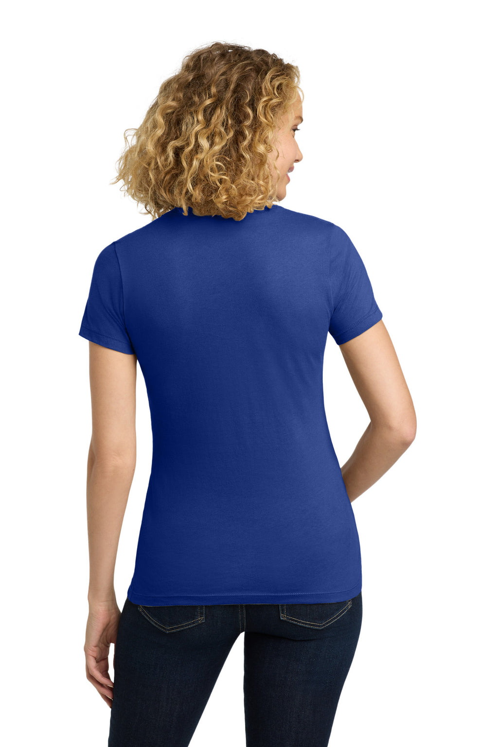 Next Level Apparel Women's Cotton Tee. NL3900 - Royal - back