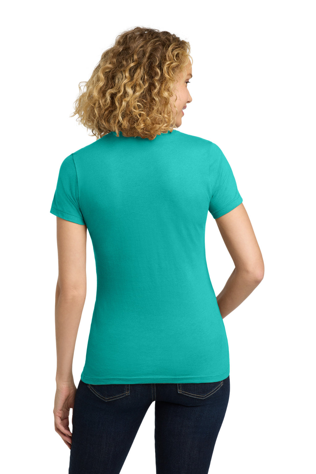 Next Level Apparel Women's Cotton Tee. NL3900 - Tahiti Blue - back