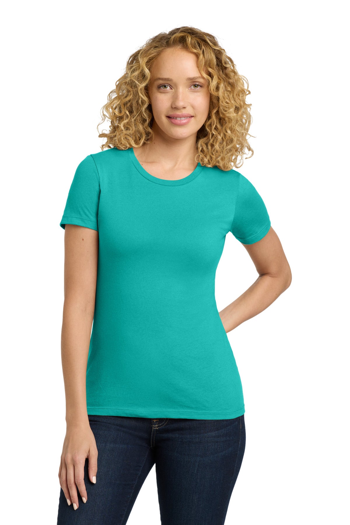 Next Level Apparel Women's Cotton Tee. NL3900 - Tahiti Blue - front
