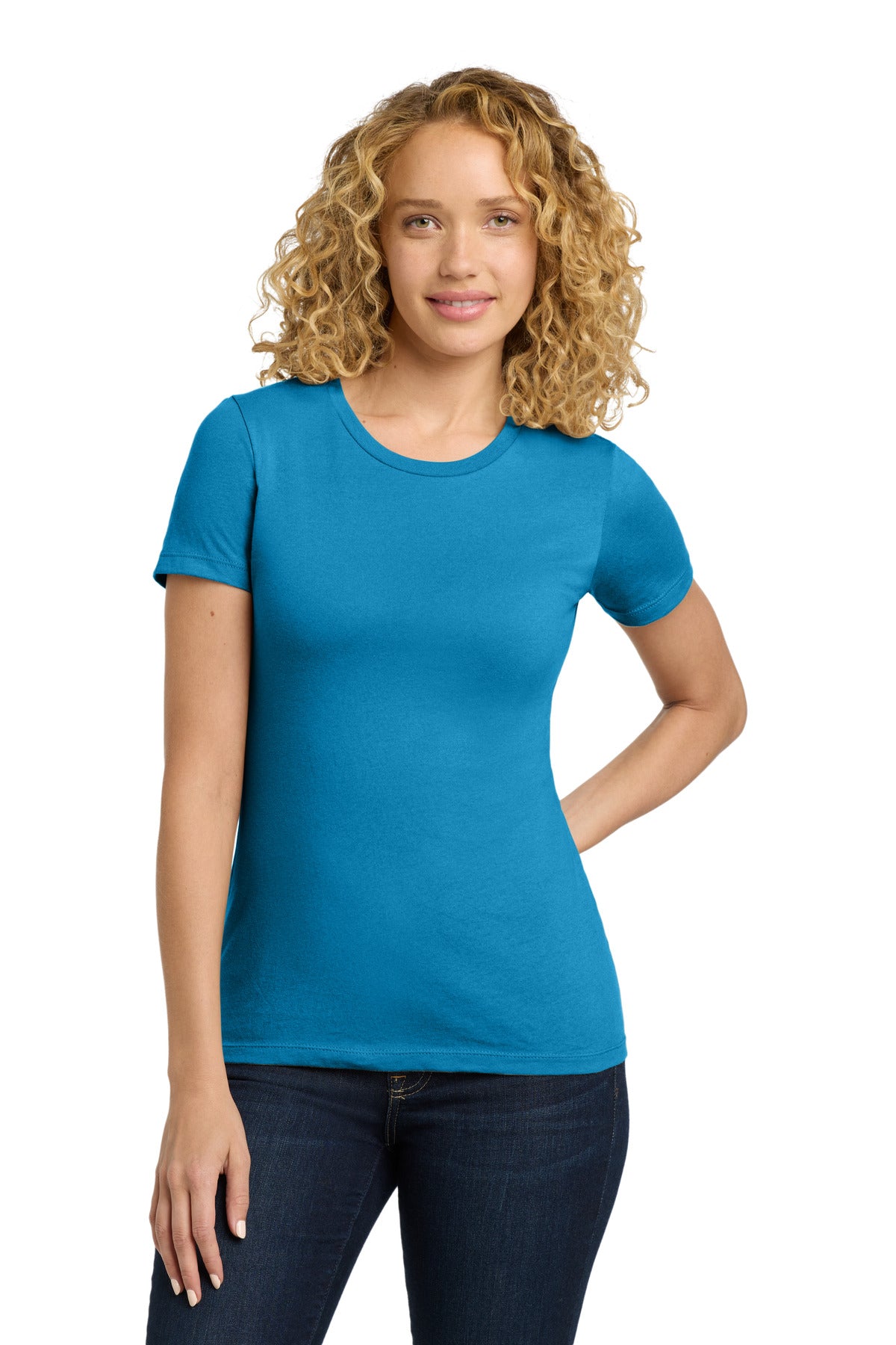 Next Level Apparel Women's Cotton Tee. NL3900 - Turquoise - front
