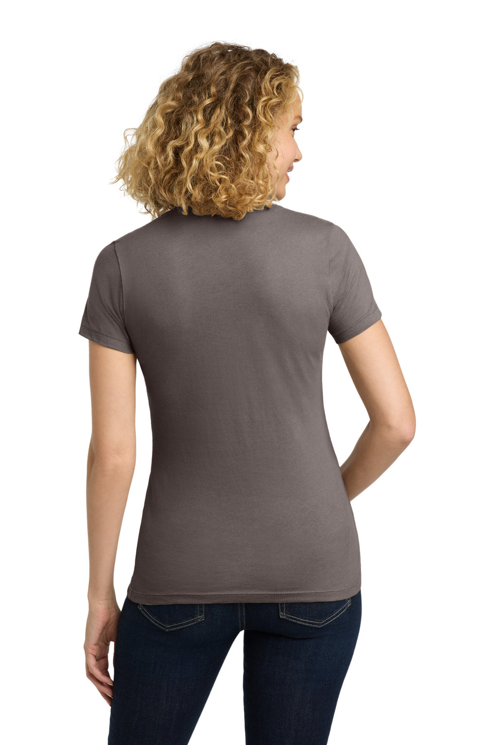 Next Level Apparel Women's Cotton Tee. NL3900 - Warm Gray - back