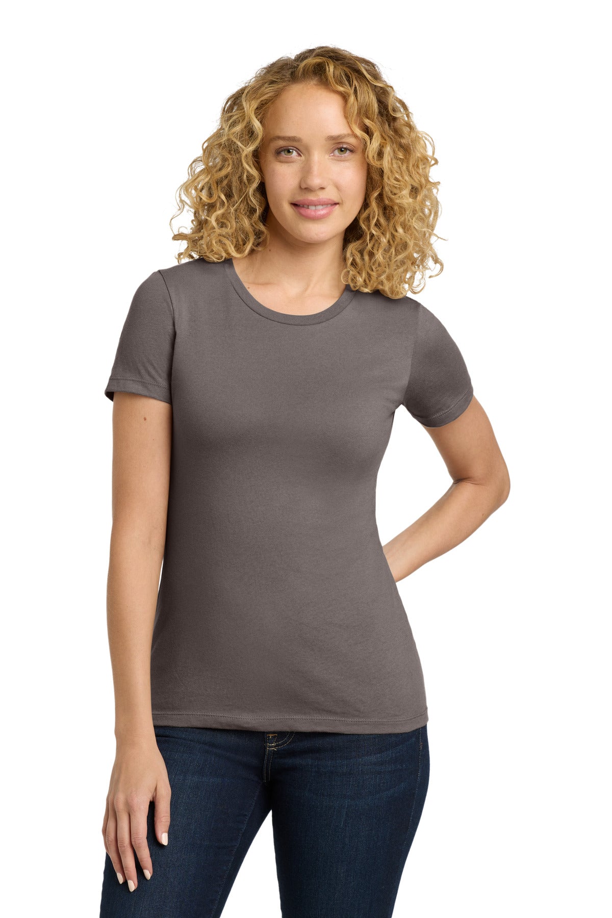 Next Level Apparel Women's Cotton Tee. NL3900 - Warm Gray - front