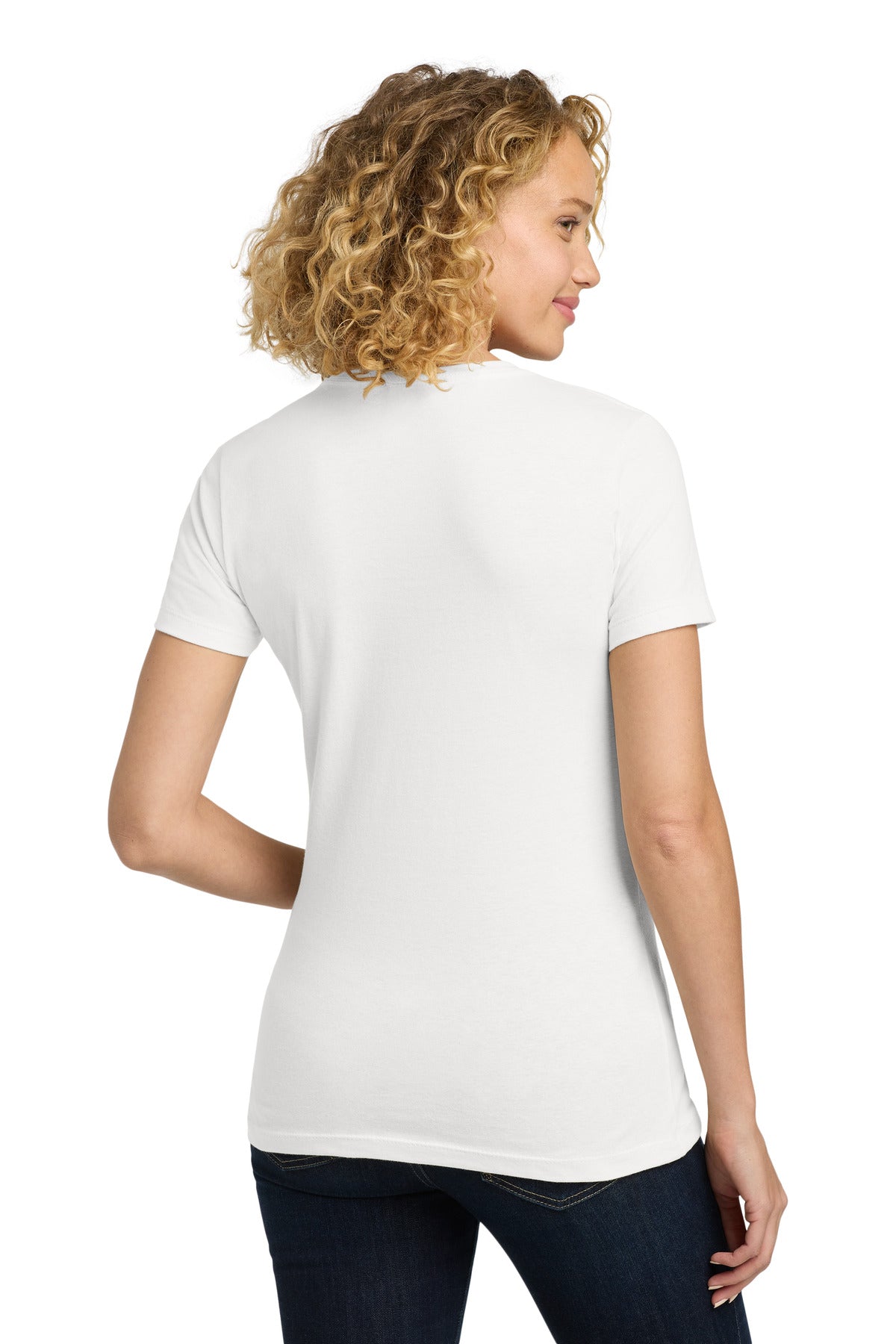 Next Level Apparel Women's Cotton Tee. NL3900 - White - back