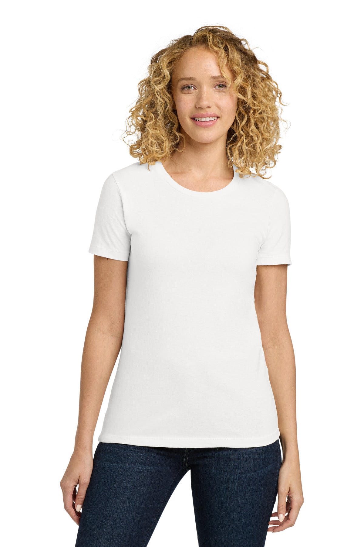 Next Level Apparel Women's Cotton Tee. NL3900 - White - front