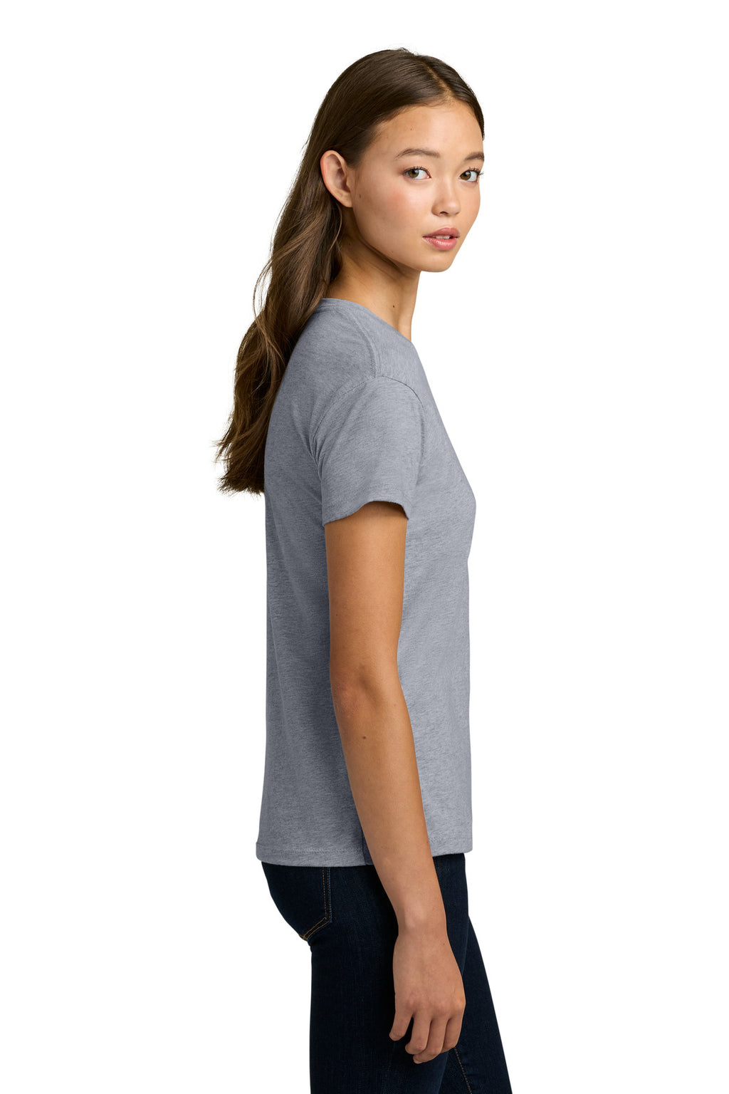 Next Level Apparel Women's Cotton Relaxed Tee NL3910 - Heather Gray - side