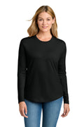 Next Level Apparel Women's Cotton Relaxed Long Sleeve Tee NL3911 - Black - front