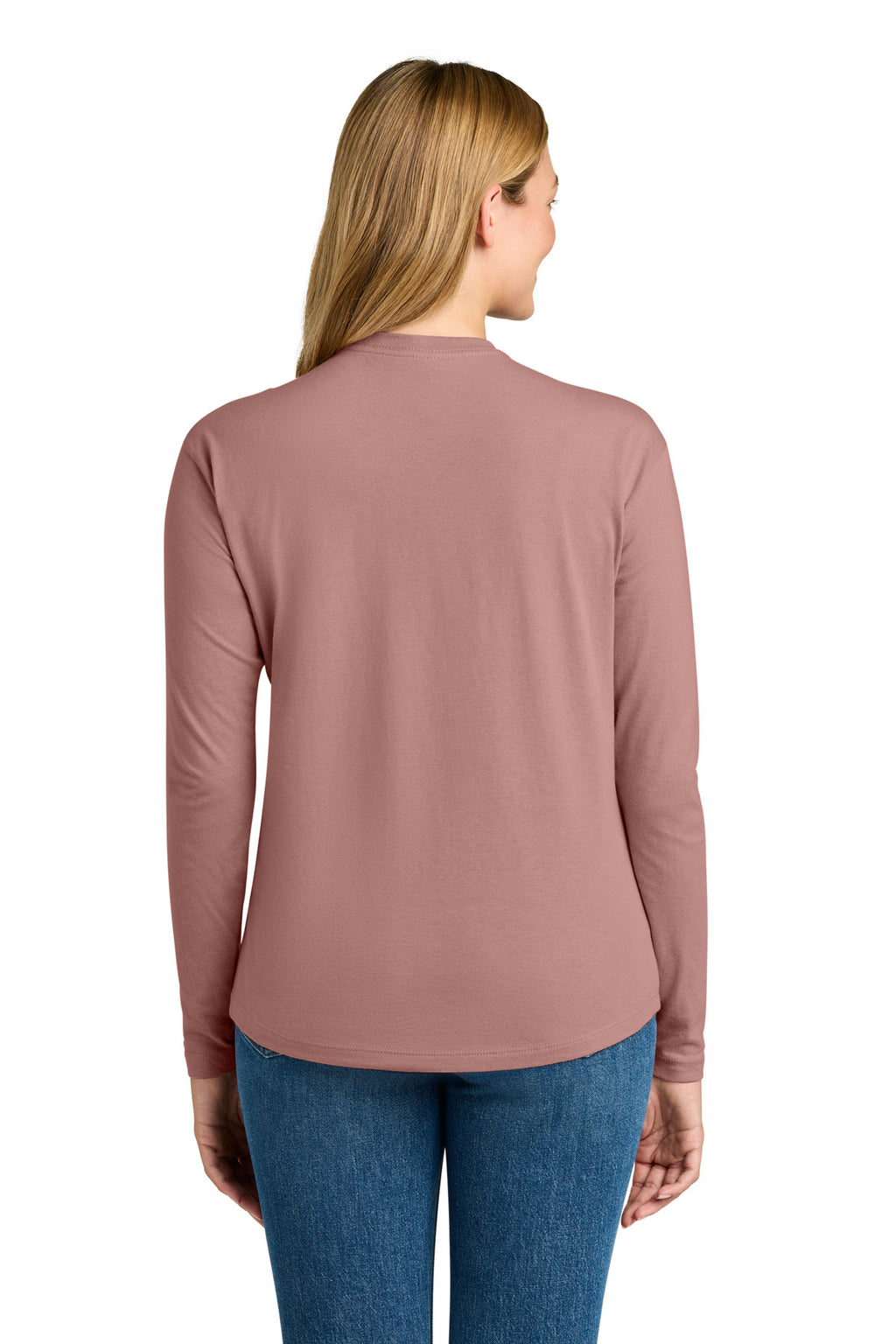 Next Level Apparel Women's Cotton Relaxed Long Sleeve Tee NL3911 - Desert Pink - back