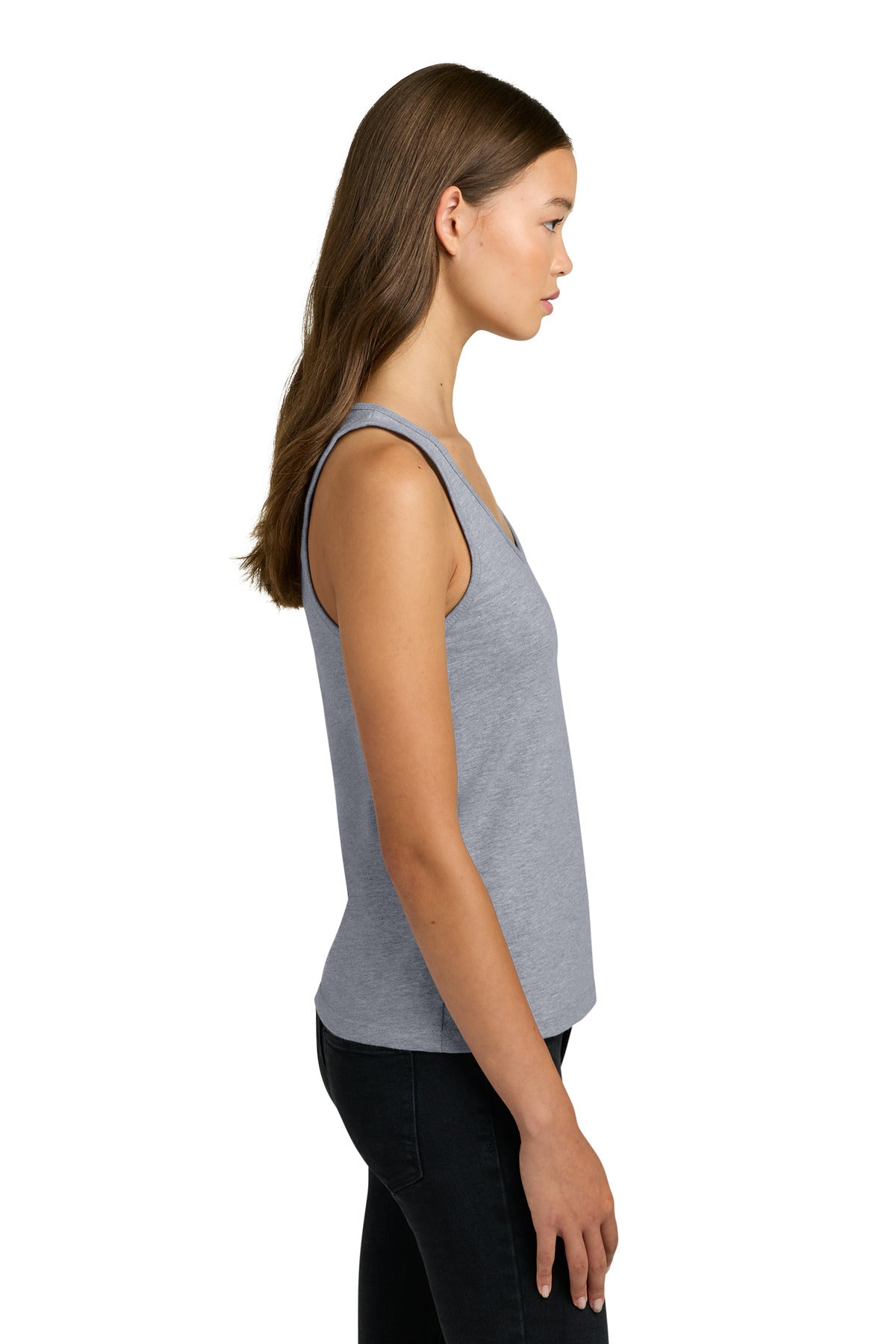 Next Level Apparel Women's Cotton Tank NL3933 - Heather Gray - side