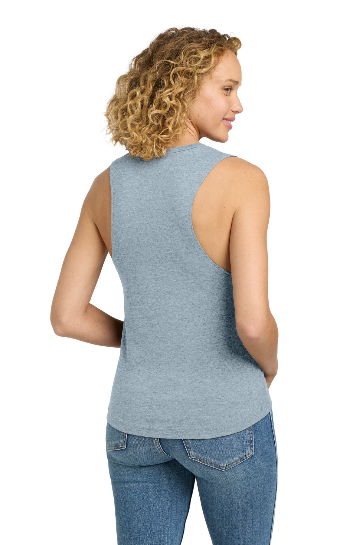 Next Level Apparel Women's Festival Muscle Tank. NL5013 - Stonewash Denim - back