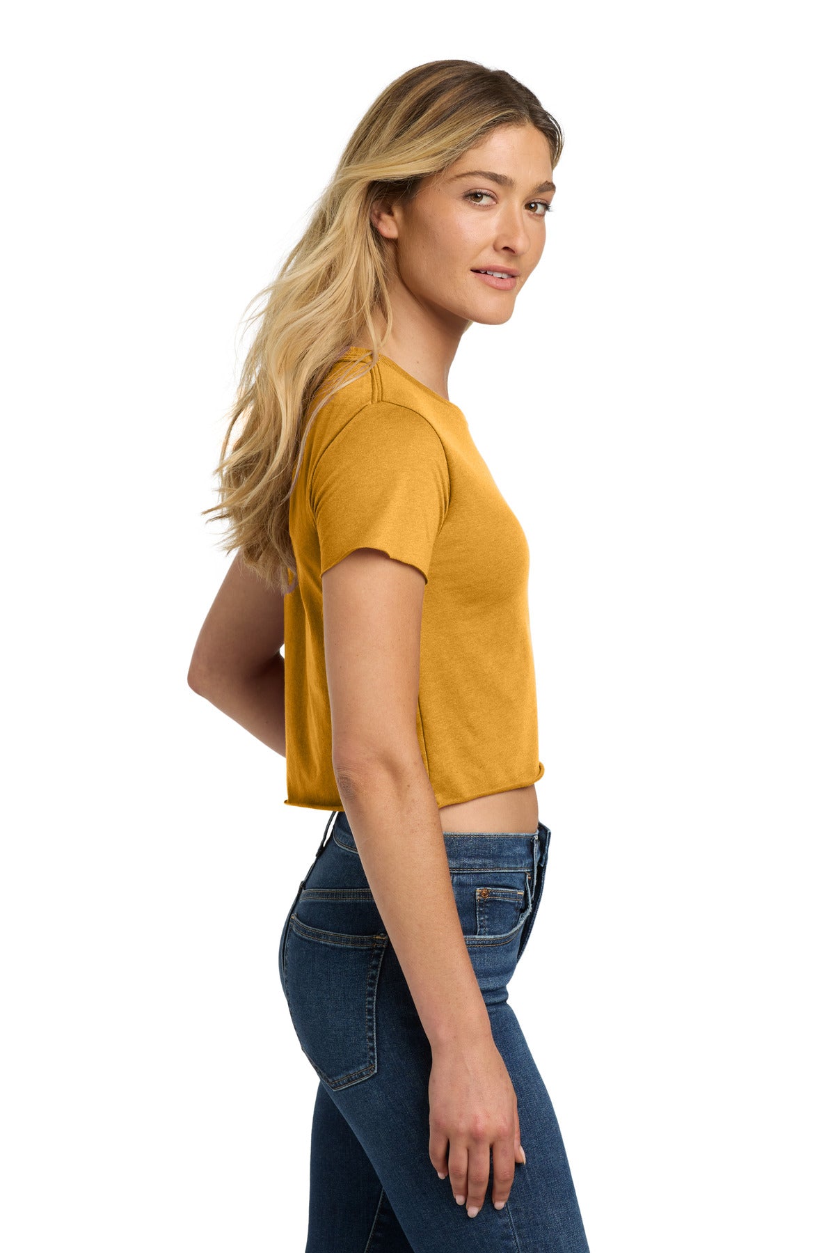 Next Level Apparel Women's Festival Cali Crop Tee. NL5080 - Antique Gold - side
