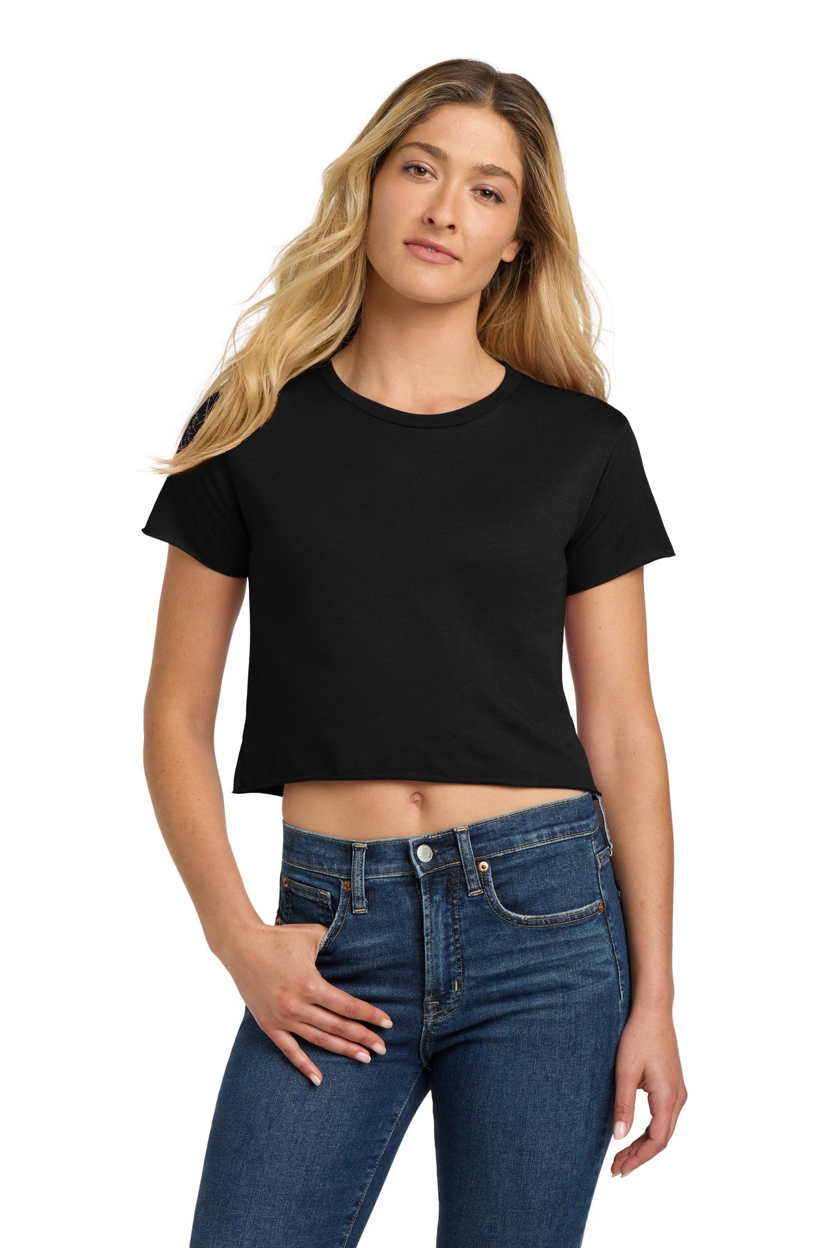 Next Level Apparel Women's Festival Cali Crop Tee. NL5080 - Black - front