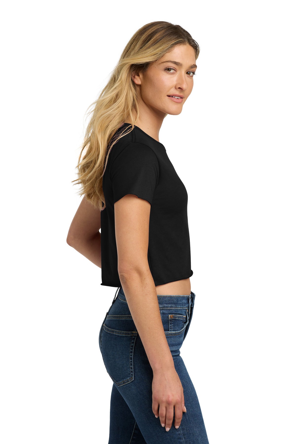 Next Level Apparel Women's Festival Cali Crop Tee. NL5080 - Black - side