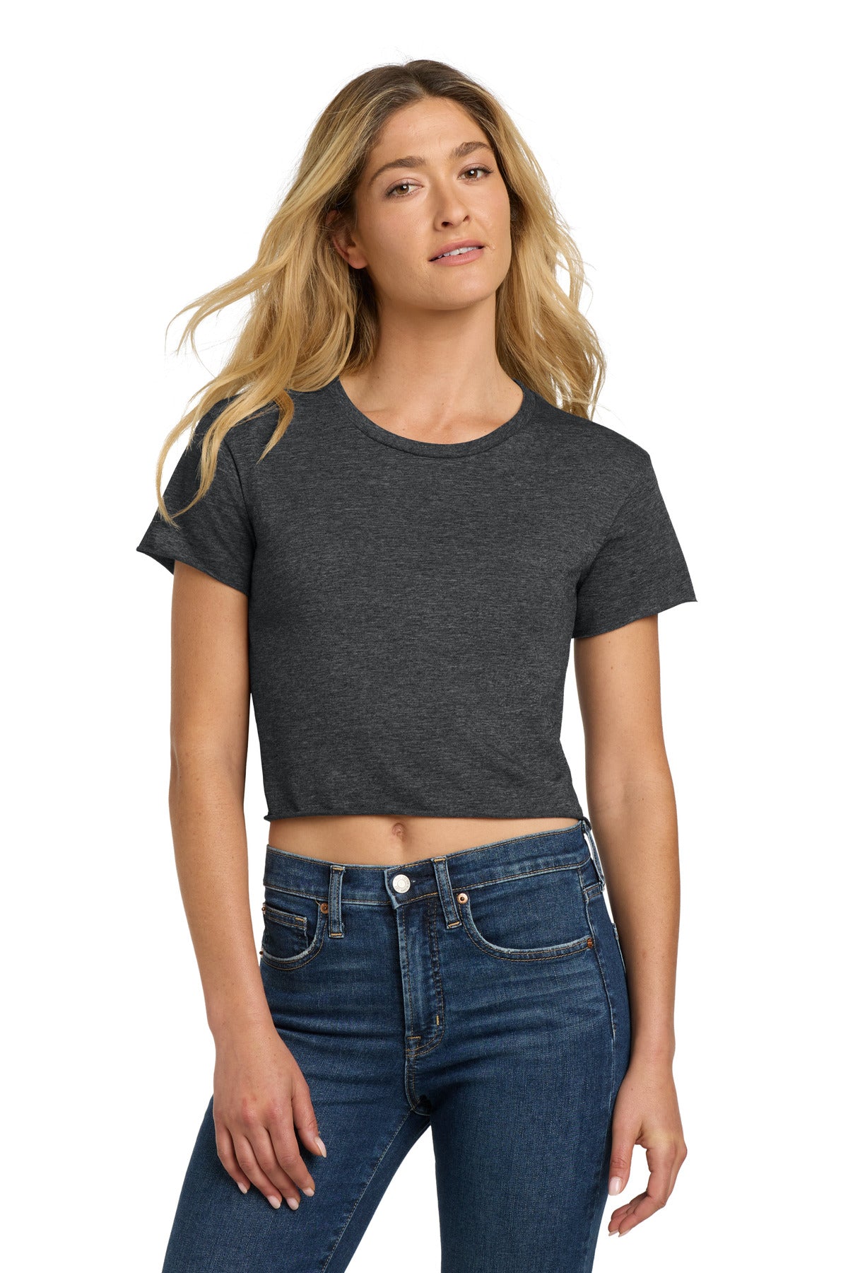 Next Level Apparel Women's Festival Cali Crop Tee. NL5080 - Charcoal - front