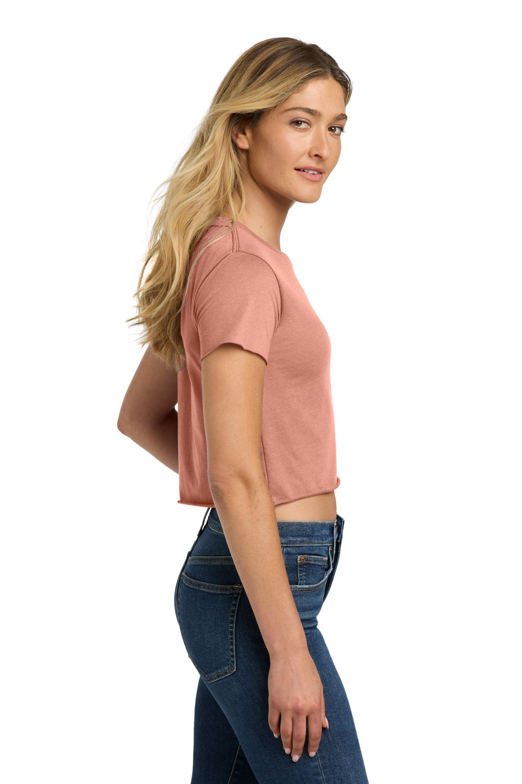 Next Level Apparel Women's Festival Cali Crop Tee. NL5080 - Desert Pink - side