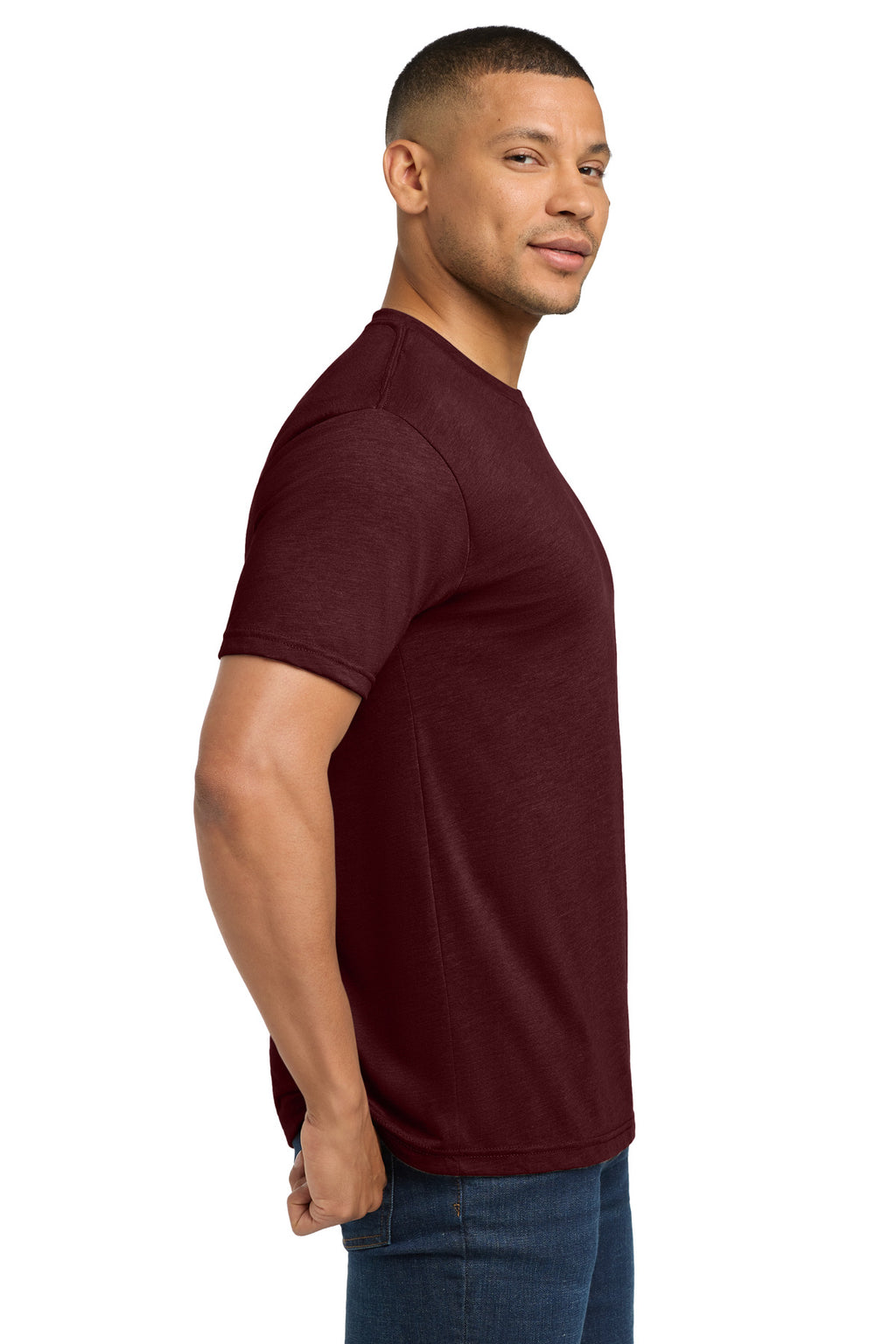 Next Level Apparel Adult Tri-Blend Tee. NL6010 - Cardinal Black - side