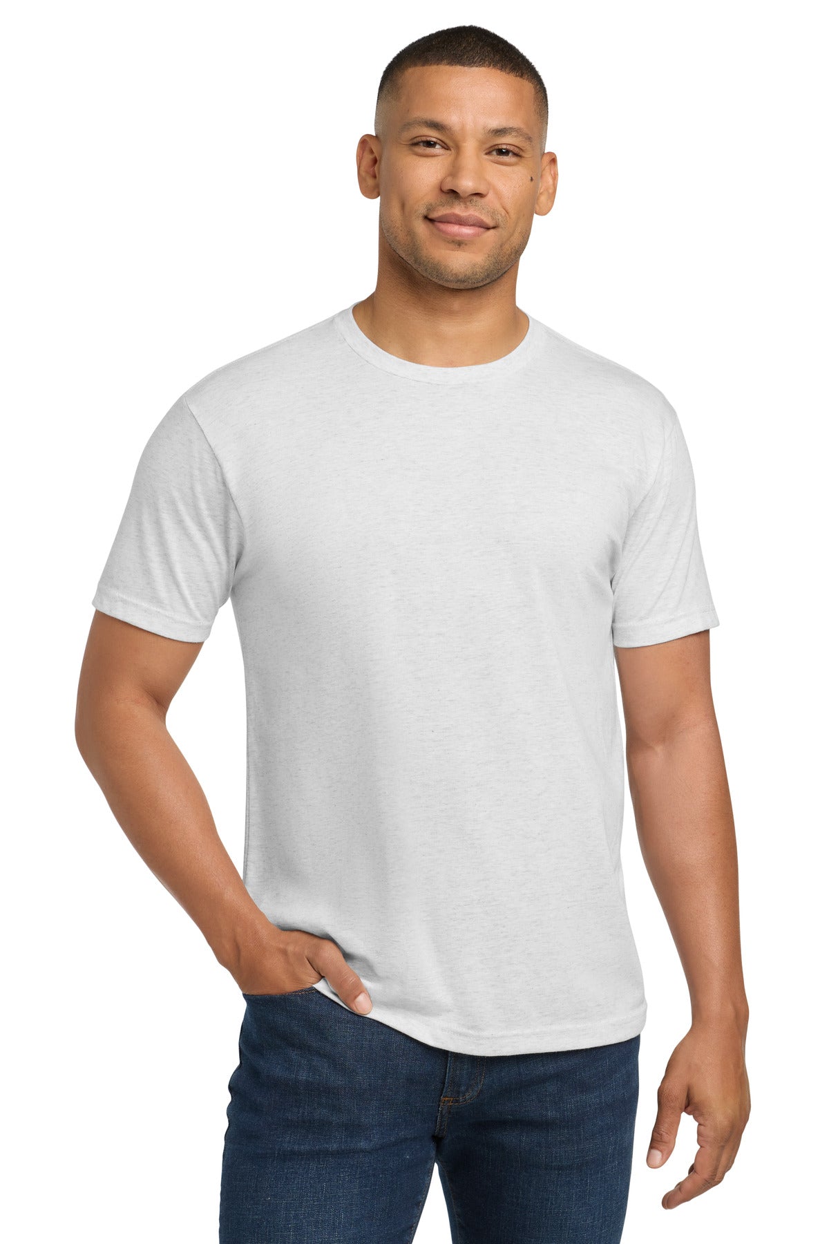 Next Level Apparel Adult Tri-Blend Tee. NL6010 - Heather White - front