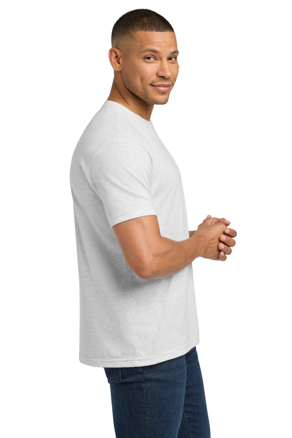 Next Level Apparel Adult Tri-Blend Tee. NL6010 - Heather White - side