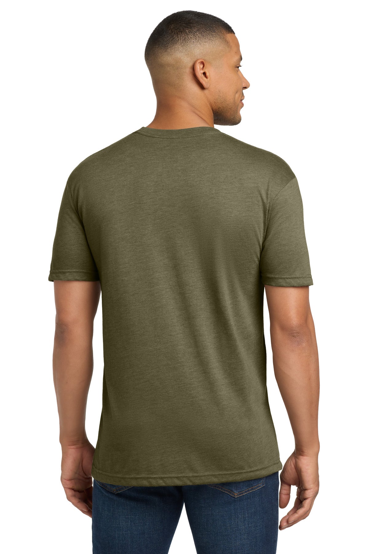 Next Level Apparel Adult Tri-Blend Tee. NL6010 - Military Green - back