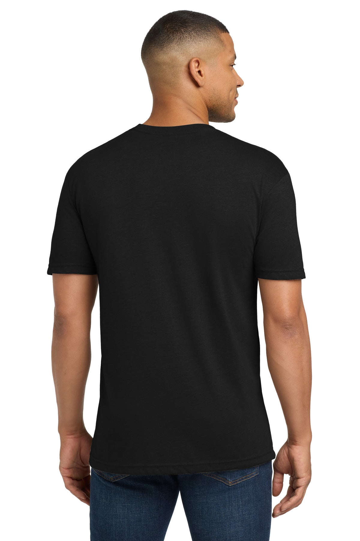 Next Level Apparel Adult Tri-Blend Tee. NL6010 - Solid Black - back