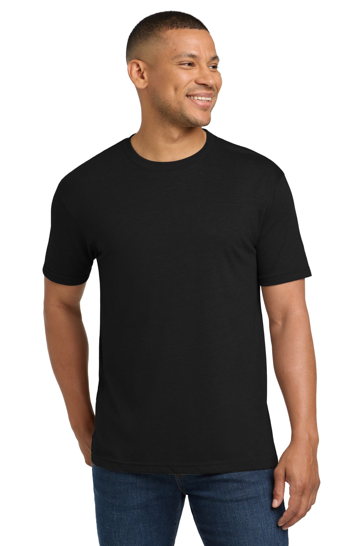 Next Level Apparel Adult Tri-Blend Tee. NL6010 - Solid Black - front