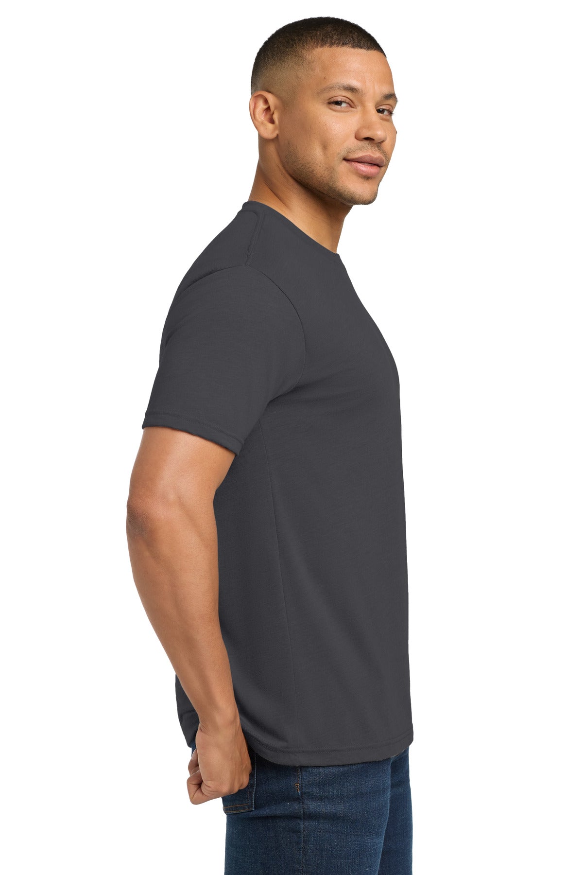 Next Level Apparel Adult Tri-Blend Tee. NL6010 - Solid Graphite - side