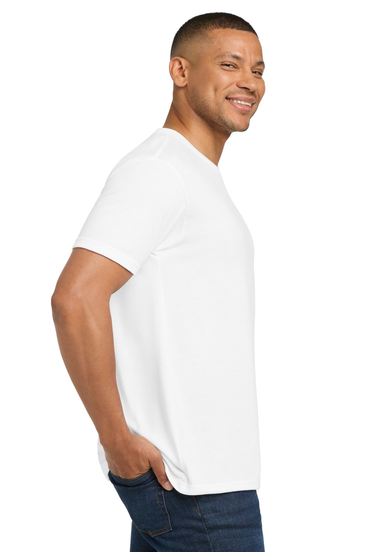 Next Level Apparel Adult Tri-Blend Tee. NL6010 - Solid White - side