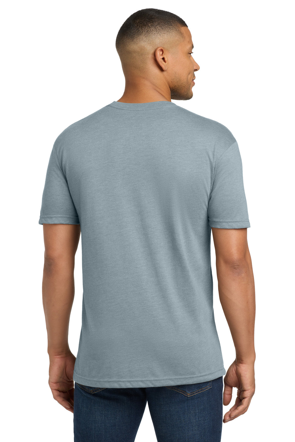 Next Level Apparel Adult Tri-Blend Tee. NL6010 - Stonewash Denim - back