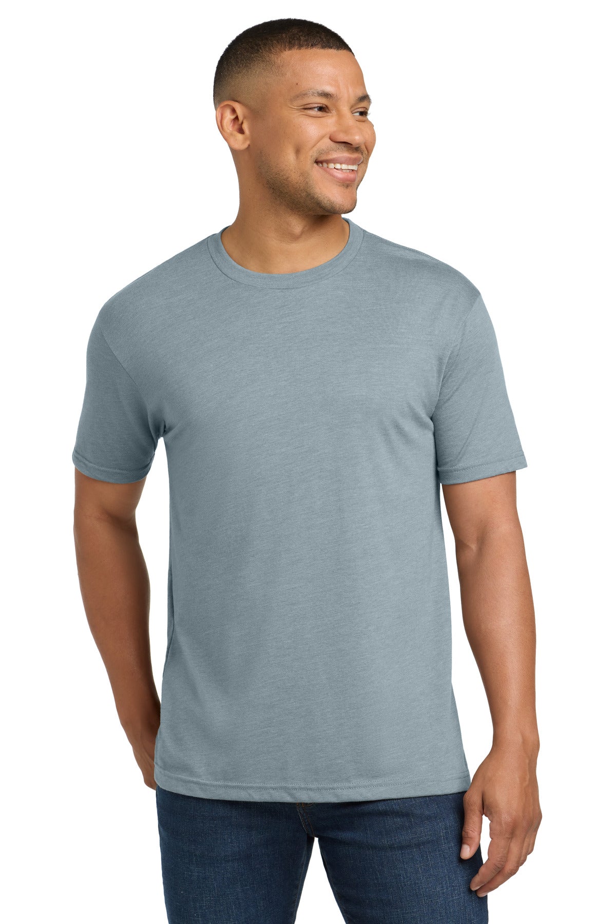Next Level Apparel Adult Tri-Blend Tee. NL6010 - Stonewash Denim - front
