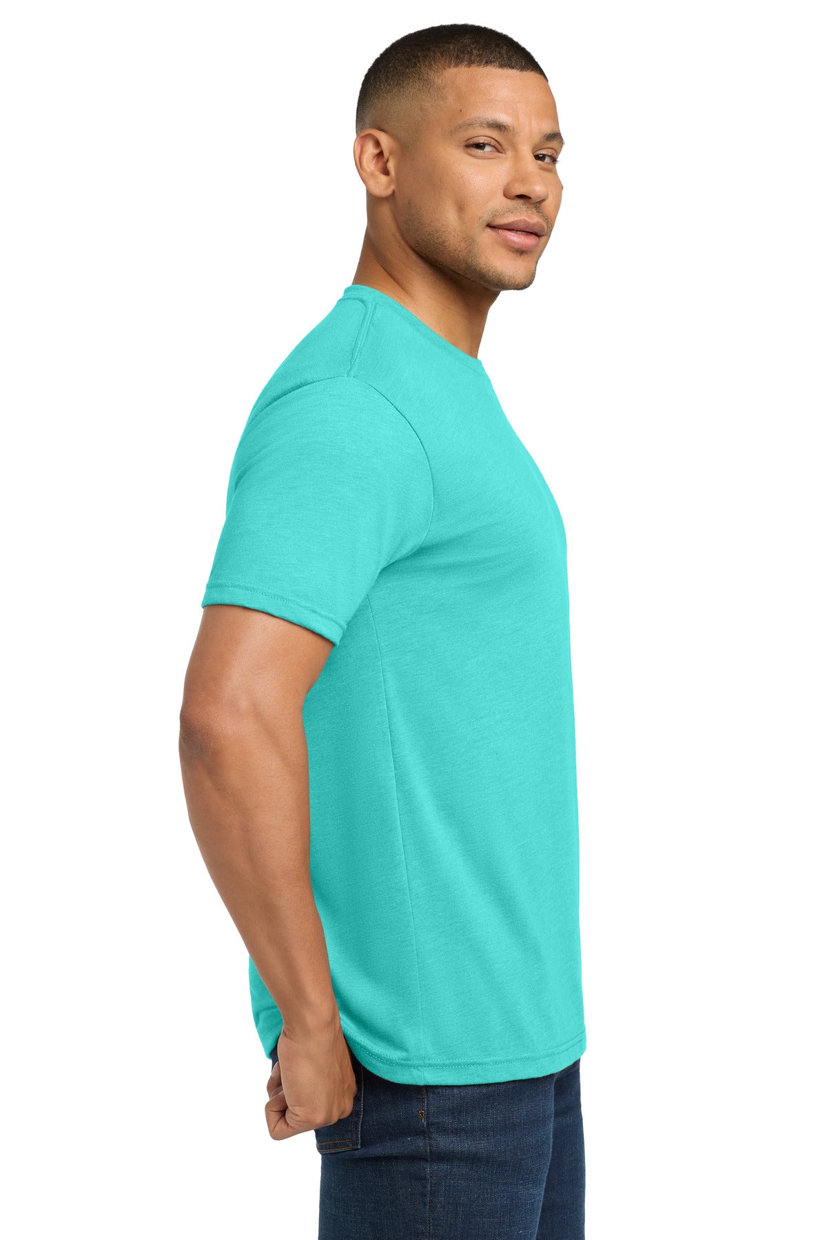 Next Level Apparel Adult Tri-Blend Tee. NL6010 - Tahiti Blue - side