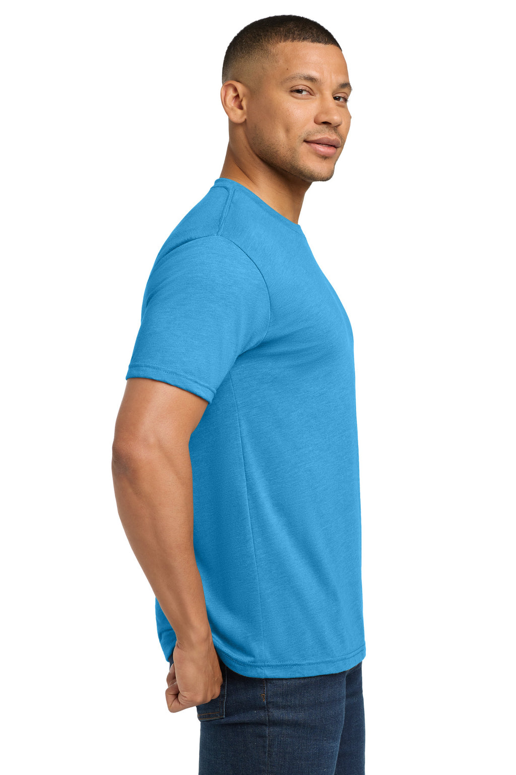 Next Level Apparel Adult Tri-Blend Tee. NL6010 - Vintage Turquoise - side
