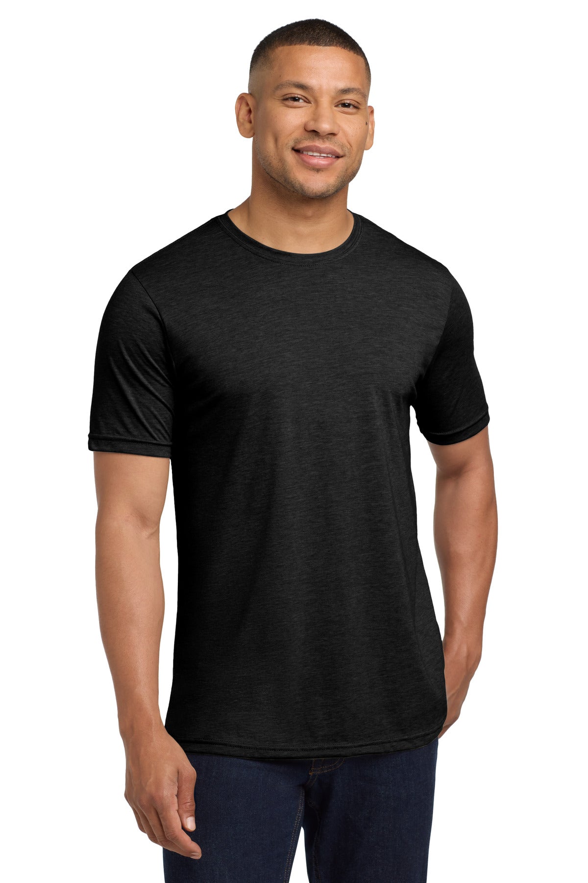 Next Level Apparel Adult Poly/Cotton Tee. NL6200 - Black - front