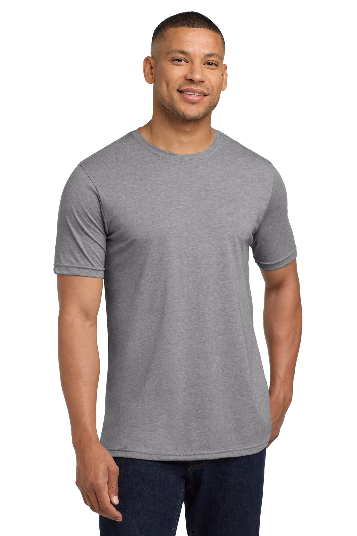Next Level Apparel Adult Poly/Cotton Tee. NL6200 - Heather Gray - front