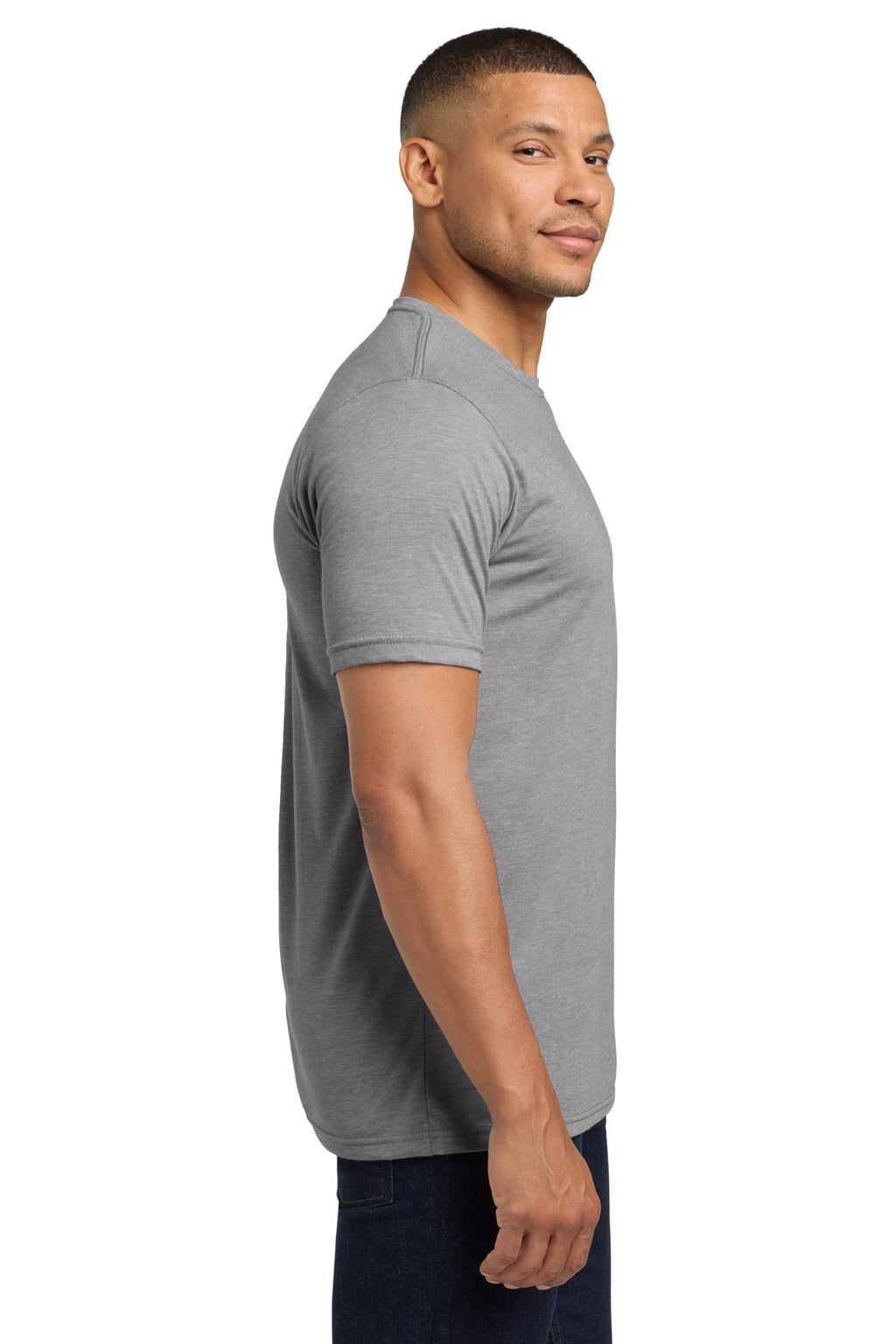 Next Level Apparel Adult Poly/Cotton Tee. NL6200 - Heather Gray - side