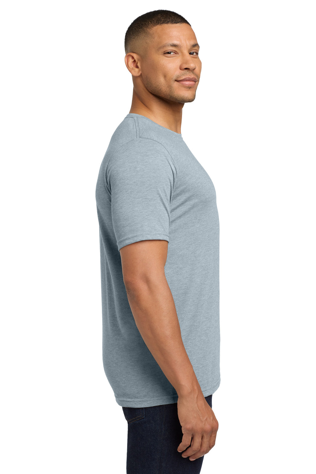 Next Level Apparel Adult Poly/Cotton Tee. NL6200 - Stonewash Denim - side
